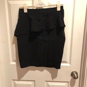 Black Asymmetrical Peplum Ann Taylor Skirt 6